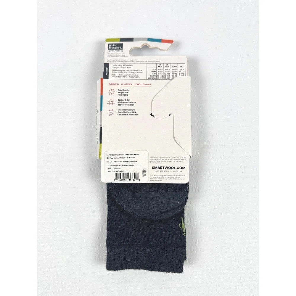 Smartwool Everyday Anchor Line Crew Socks Charcoal Gray Size Medium